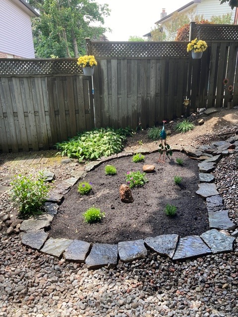 Mulched garden bed